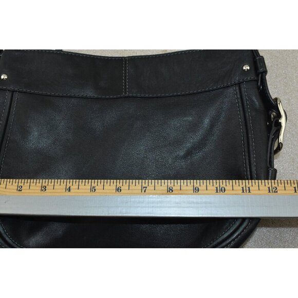 Coach Zoe Womens Black Leather Zipper Closure Hobo Shoulder Bag Purse - Picture 10 of 16